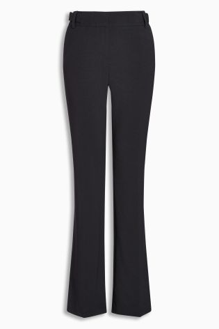Black Textured Workwear Boot Cut Trousers